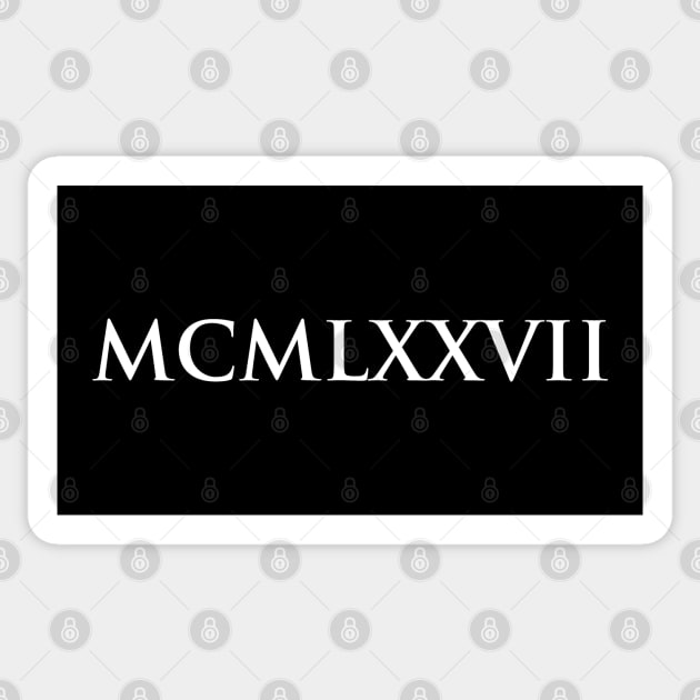 1977 MCMLXXVII (Roman Numeral) Sticker by gemgemshop